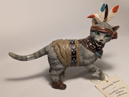 Meowing Moon Feathers N Furs Kitten Hamilton Collection Figurine 2016 - Picture 4 of 15