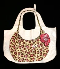 NWT Charming Charlie Purse Shape Reusable Animal Print Tote Shopping Bag 21 x 13