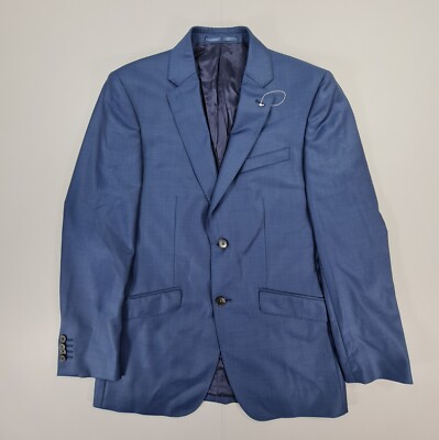 Simon Carter Mens Suit Jacket Blue 38 R Wool Grant Cobalt Blazer