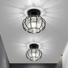Crystal Chandelier Flush Mount Light Fixture Modern Ceiling Lamp Aisle Hallway