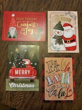 Lot Of 4 - Assorted Christmas Holiday s New Year 5 x7 Greeting Cards See Photos