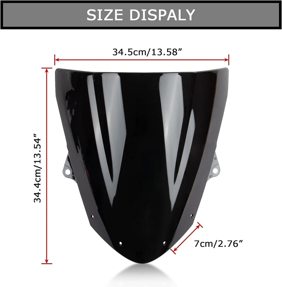 Pára-brisa bolha dupla gravidade zero fumaça escura #16-262-19 para Kawasaki - Imagem 3 de 4