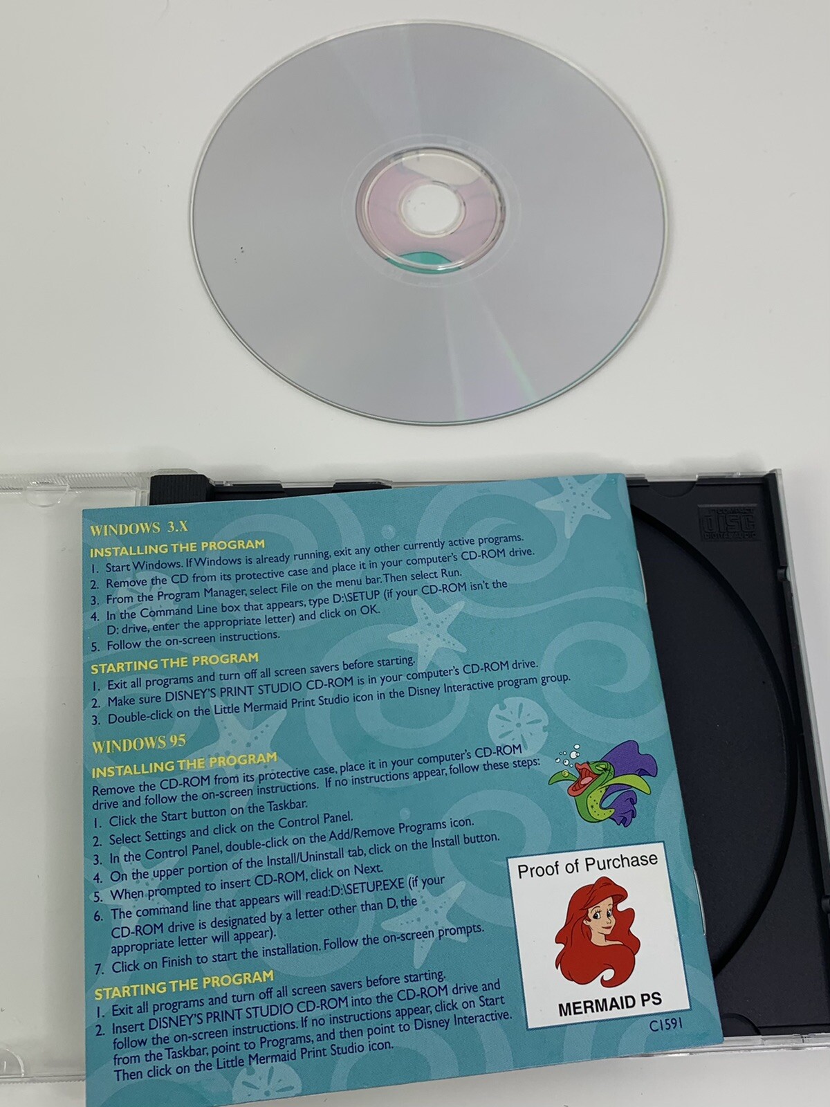 The Little Mermaid Disney Print Studio Software PC CD-ROM Windows ...