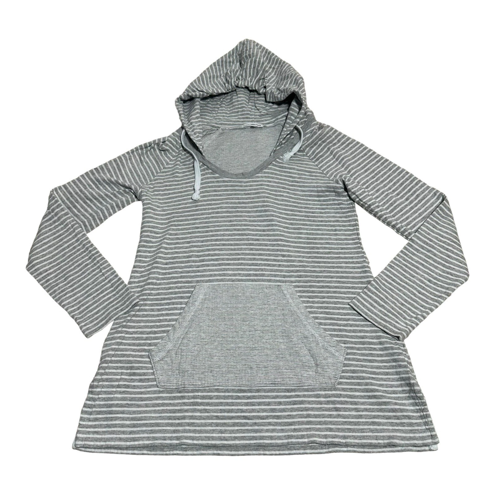 standard-james-perse pullover stripe pocket hoodie