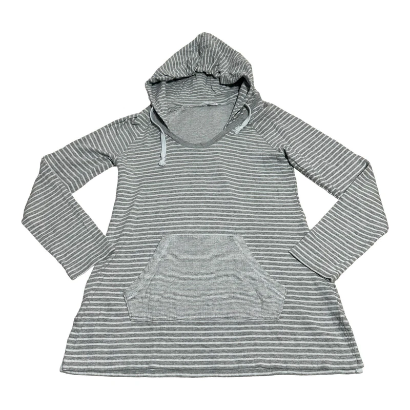 standard-james-perse pullover stripe pocket hoodie