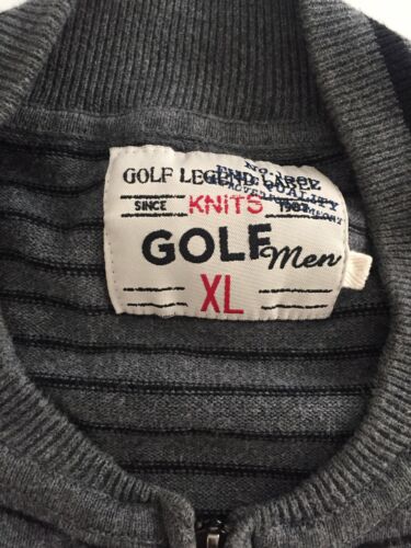 Chaqueta con cremallera completa GOLF LEGEND LABEL para hombre gris negra a rayas talla XL - Imagen 2 de 4