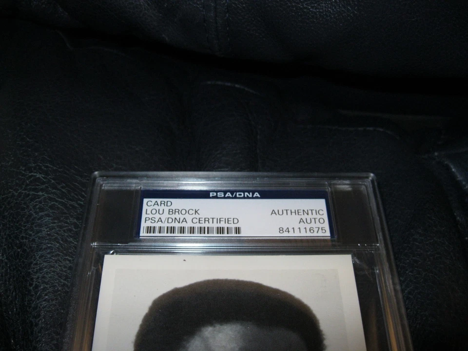 Lou Brock Autographed Card PSA Cert Encapsulated - Image 3 of 4