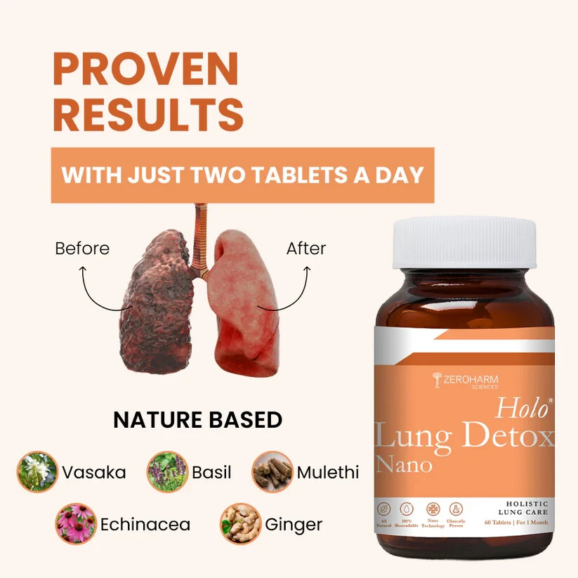 Ayurvedic Holo Lung Detox Tablets For Smokers | Zero Side Effects