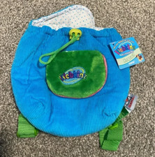 NWT New Webkinz Ganz Corduroy Knapsack Carrier Backpack Blue Green HC102