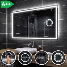 Beau Miroir Salle De Bain Lumineux LED ATLANTA | INTERRUPTEUR | HORLOGE | MAKEUP