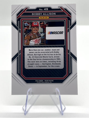 Bobby Allison 2023 Panini Prizm Base #49 Stavola Brothers - Picture 2 of 2