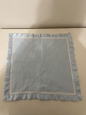 Bearington Baby Blue Striped Satin Trim Security Blanket Lovey