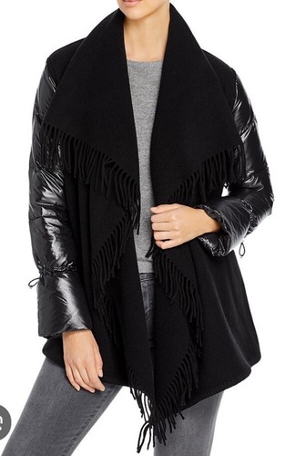 Ladies Moncler Mantella Fringe Detail Cape Effect Coat Size L