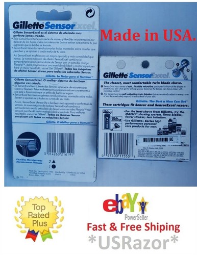 16 Gillette Sensor Excel Razor blade Metal Shaver Handle Made USA 1993 15 Refill - Picture 2 of 6