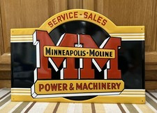 Minneapolis Moline Power Machinery Sign Service Sales Farm Vintage Style Decor