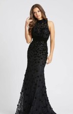Mac Duggal Size 6 Womens  Flower Applique Lace Maxi Evening Dress $798