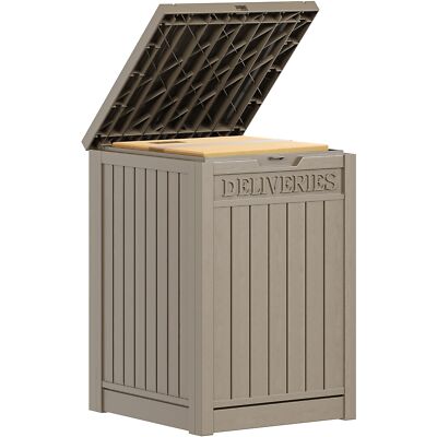 YITAHOME Outdoor Storage Box 48 Gallon, Secure Lockable Resin Package Delivery C