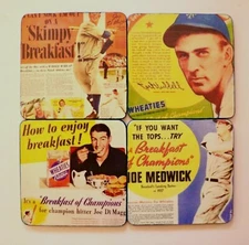 Coasters Baseball Vintage Magazine Ads Coasters Joe DiMaggio Custom Made GIFT