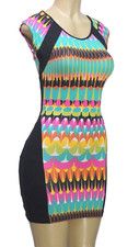 Pencil Dress Stretch Sleeveless Multicolor Size S