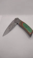 Columbia Exquisite A3264 Eagle Etched Folding Knife. NIB