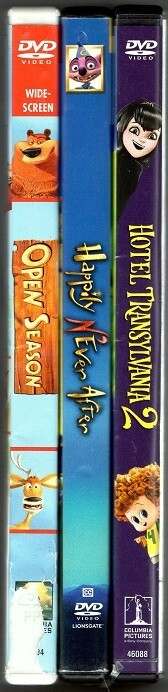 Kids 3 DVD Lot Open Season, Hotel Transylvania 2 & Happily Never