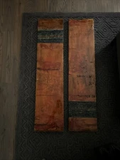 Patrick Hanson Art Mixed Media 2 Pieces On Wood