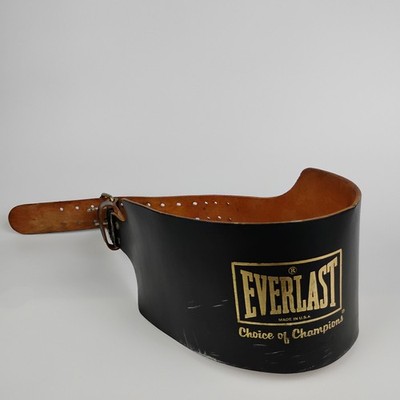 Vintage Everlast Weightlifting Belt Size L Or XL Black Leather Made in USA