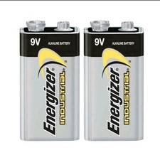 2x Energizer 6LR61 Industrial 9V Alkaline Batteries Long-lasting Loose 
