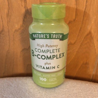 Vitamin B Complex | 100 Caplets | with Vitamin C | Non-GMO | by Nature's Truth