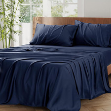 Queen Size Sheet Set, Cooling Fitted Sheet and Pillowcase Set, 100 Bamboo Fiber