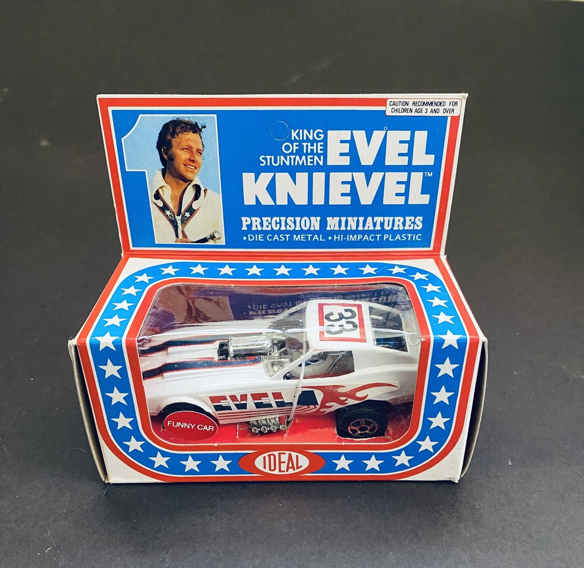Vintage 1976 Ideal Toys Evel Knievel Die Cast Precision Miniature