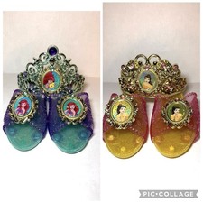 Toddler Disney Princess Dress Up Shoes Tiaras Crown Belle And Ariel Ages 3 