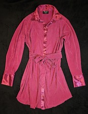 Fuchsia Ribbed Button Up Shirt Dress -Medium- Women's Fashion 