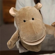 Hippopotamus Puppet Plush Toy 10" Soft Stuffed Animal Doll Kids Birthday Gift
