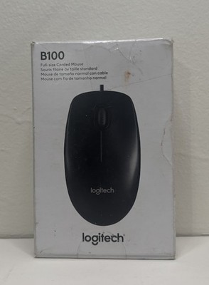 Logitech B100 Wired Optical Mouse USB Scroll Wheel 800 DPI Black 910-001439