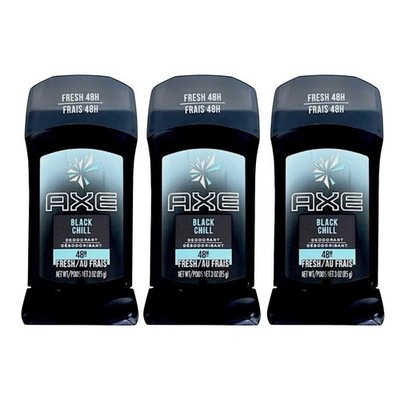 Lot of 3 Axe Black Chill Deodorant Solid Stick Fresh 48 Hour 3 oz Discontinued