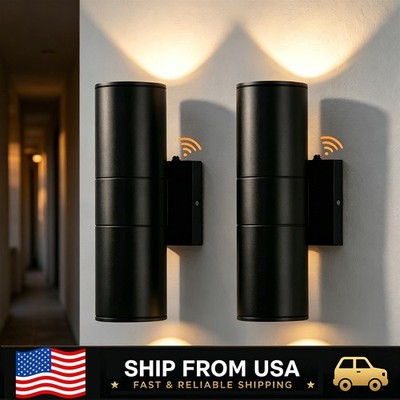 LETRY Light Sensor Waterproof LED Outdoor Wall Lamp Up&Down Wall Sconce 2 Pack