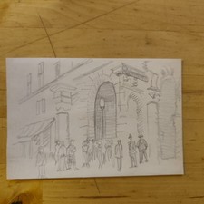 Ferrara Cittá Antica Volta Del Cavallo -  Disegno Matita Originale 15x10 Cm 