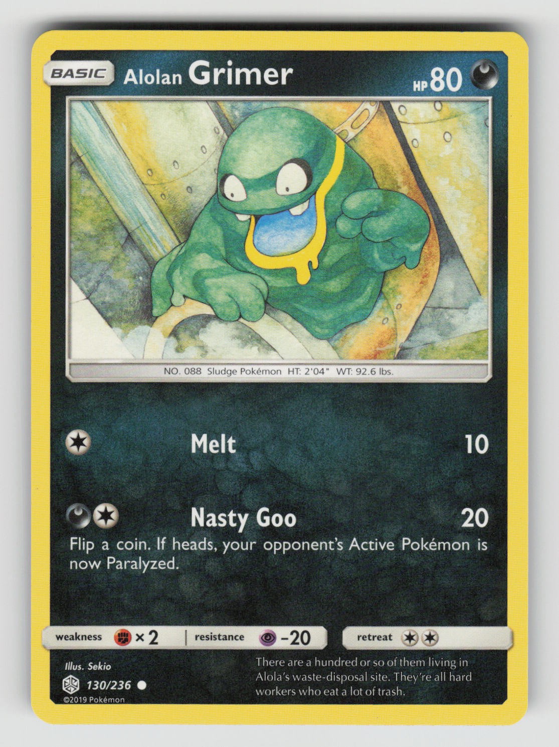 Alolan Grimer 130/236 Common Cosmic Eclipse Pokemon Near Mint