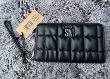  58 New STEVE MADDEN BLACK QUILTED Clutch HAND WRISTLET Wallet Skip Purse Bag