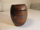 wooden money bank. from the teak of HMS terrible