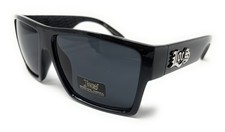 Locs 91105 Black Sunglasses  Authentic Gangster Flat Top Lowrider Maddogger ...