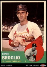 1963 Topps #313 Ernie Broglio Cardinals 8 - NM/MT