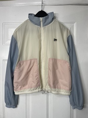 Puma Medium Womens Colorblock Windbreaker Jacket Pastel Vintage Style Full Zip