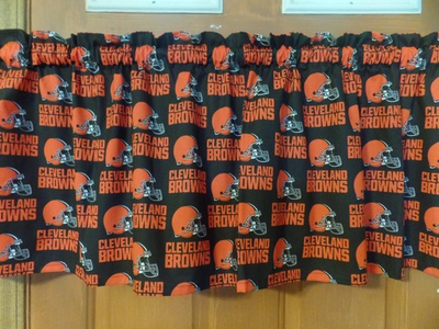 #ad NFL Cleveland Browns Sports Team Curtain Valances Brown Orange 56quot; x 16quot; $22.99