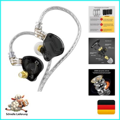 Yinyoo KZ ZS10 PRO X In-Ear-Kopfhörer Hybridtreiber 4BA + 1DD Kabel gebunden,...