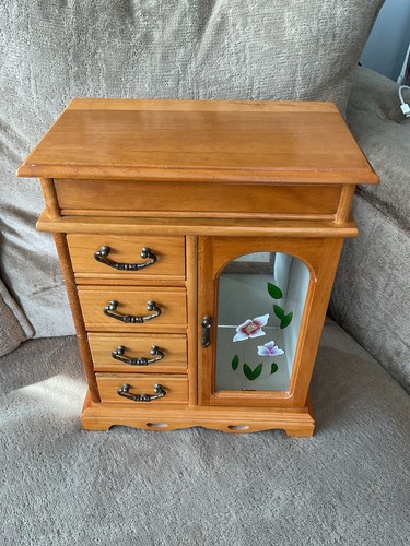Vintage Wood Jewellery Box + Drawers - Bild 2 von 10