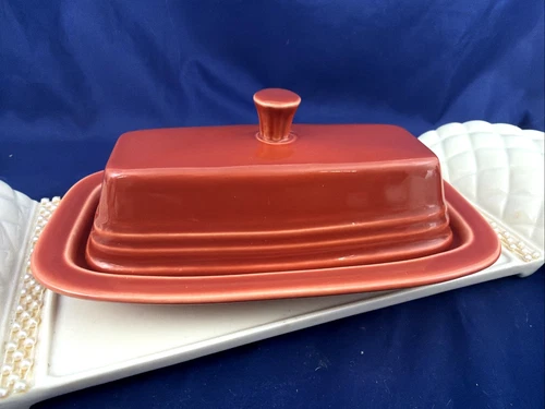 Fiesta Retired Paprika Small Butter Dish with lid USA Homer Laughlin
