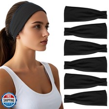 Headbands for Women - 6 Pack Wide Elastic Hair Bands  Stretchy Sweatbands Ha...