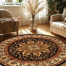 [ZULIDA Velvet Mat] ZULIDA Golden Velvet Bohemian Round Mat  800gsm, Non-Slip Ba